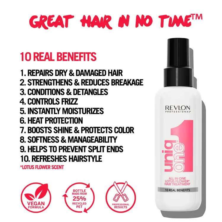 REVLON PROFESSIONAL REVLON - UNIQ ONE | ALL IN ONE | LOTUS FLOWER Hair Treatment / Traitement Capillaire 10 Bienfaits 150ml (5.1 oz)