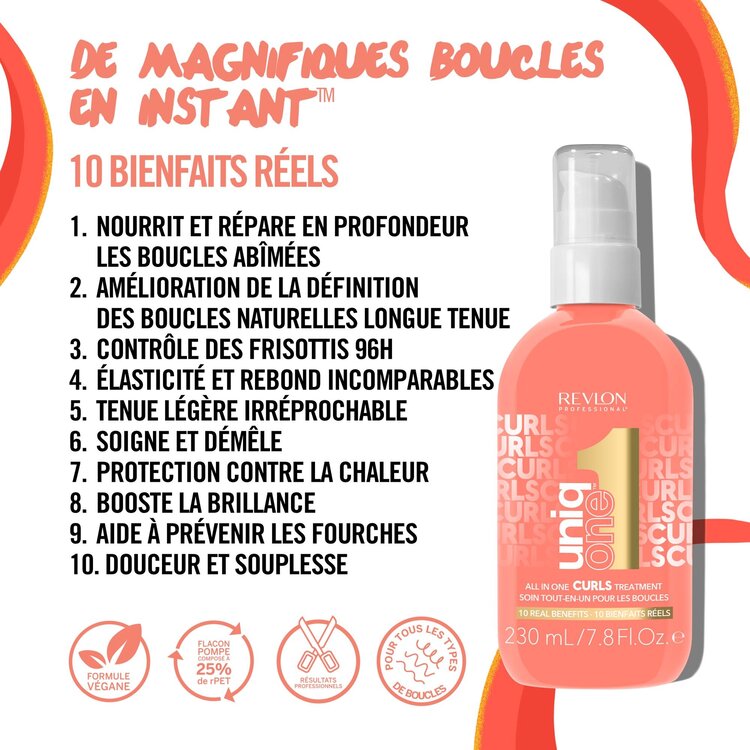 REVLON PROFESSIONAL REVLON - UNIQ ONE | ALL IN ONE | CURLS Traitement Capillaire 10 Bienfaits 230ml (7.8 oz)