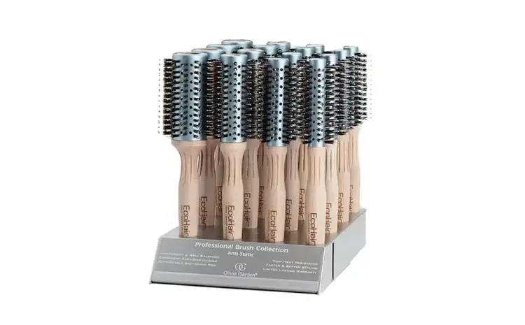 OLIVIA GARDEN ECOHAIR | VENT Brosse en Bambou Écologique Poils Ioniques et Sanglier 100%