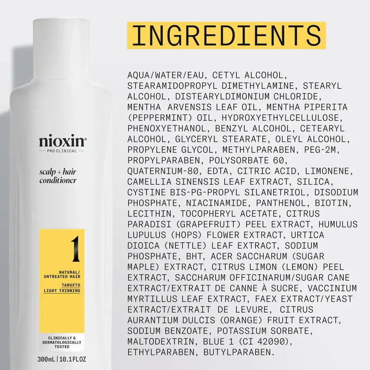 NIOXIN Pro Clinical System 1 | Conditioner – For Natural Hair with Light Thinning