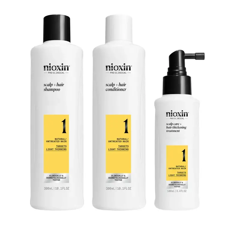 NIOXIN Pro Clinical NIOXIN - SYSTÈME | 1 Cheveux Naturels - Légèrement Clairsemés | KIT | Trousse de Départ