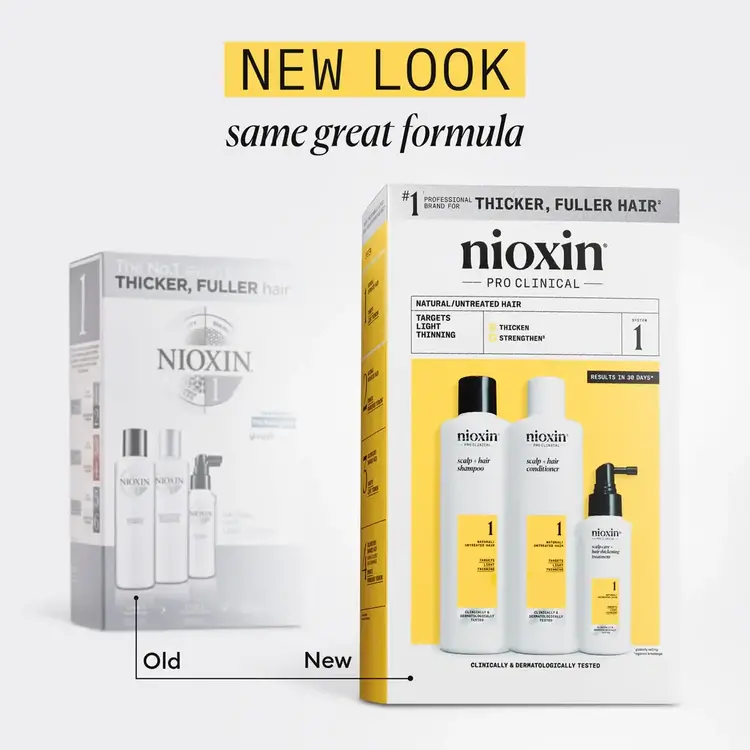 NIOXIN Pro Clinical NIOXIN - SYSTÈME | 1 Cheveux Naturels - Légèrement Clairsemés | KIT | Trousse d'Essaie