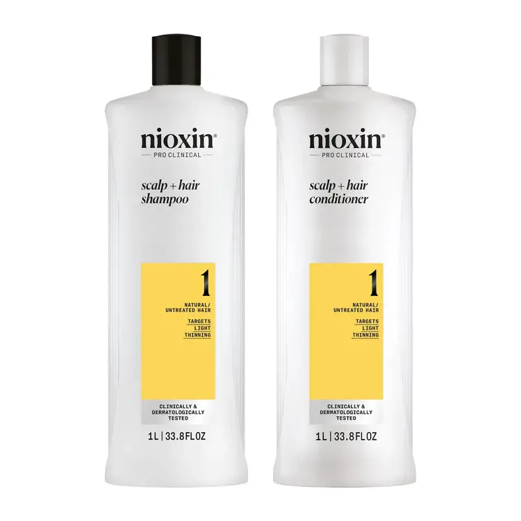 NIOXIN Pro Clinical NIOXIN - SYSTÈME | 1 Cheveux Naturels Légèrement Clairsemés | DUO