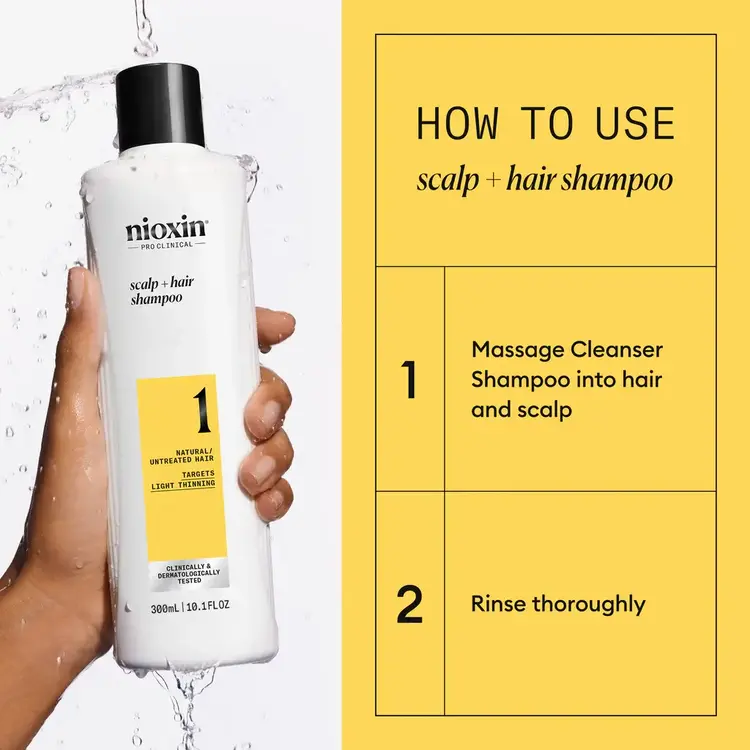 NIOXIN Pro Clinical Système 1 | Duo – Cheveux Naturels Légèrement Clairsemés