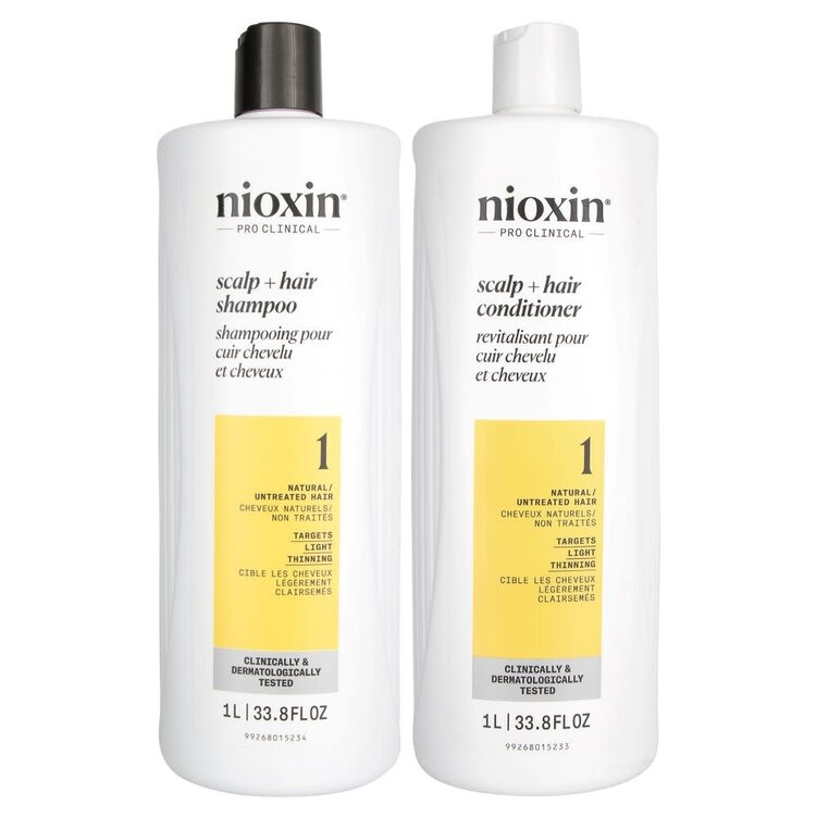 NIOXIN Pro Clinical NIOXIN - SYSTÈME | 1 Cheveux Naturels Légèrement Clairsemés | DUO