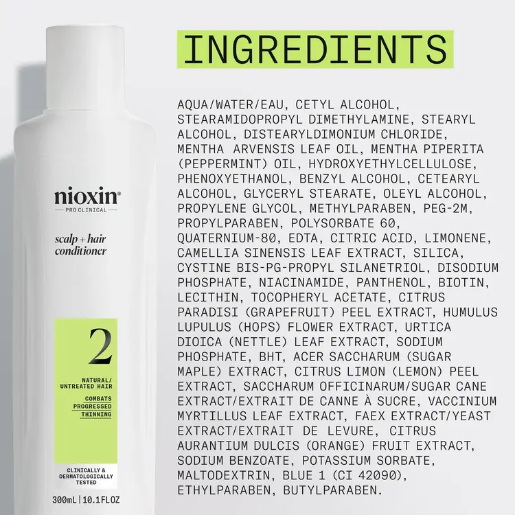 NIOXIN Pro Clinical System 2 | Conditioner - For Natural Hair with Advanced Thinning