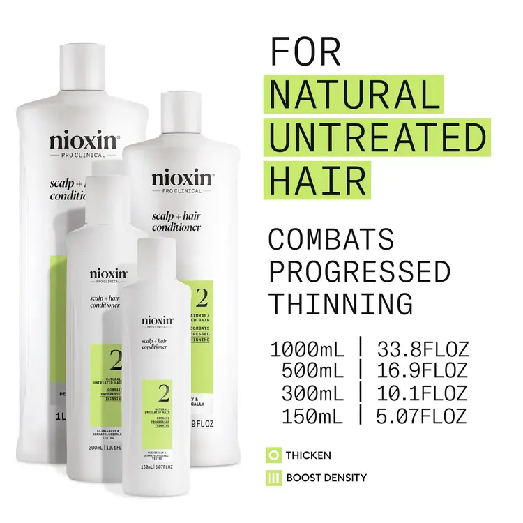 NIOXIN Pro Clinical System 2 | Conditioner - For Natural Hair with Advanced Thinning