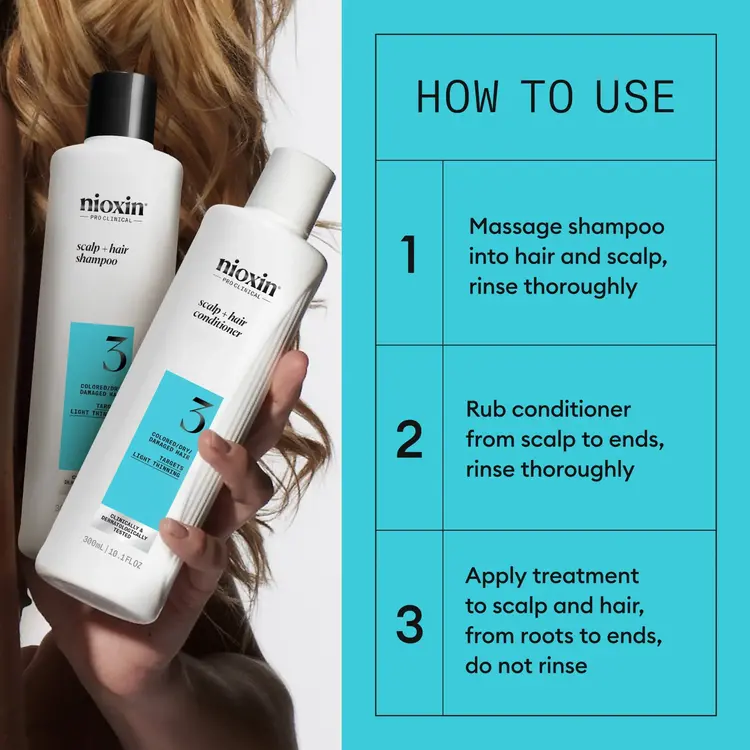 NIOXIN Pro Clinical NIOXIN - SYSTÈME | 3 Cheveux Colorés - Légèrement Clairsemés | KIT | Trousse de Départ