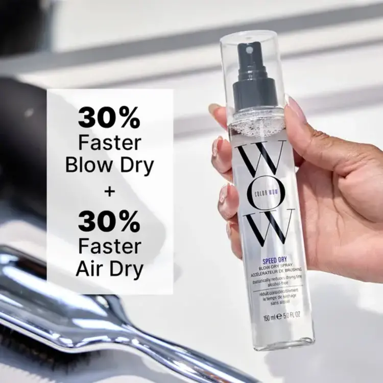 COLOR WOW Speed Dry | Accélérateur de Brushing (150 ml / 5.0 oz) – Brume thermo-active qui réduit le temps de séchage et lisse les frisottis