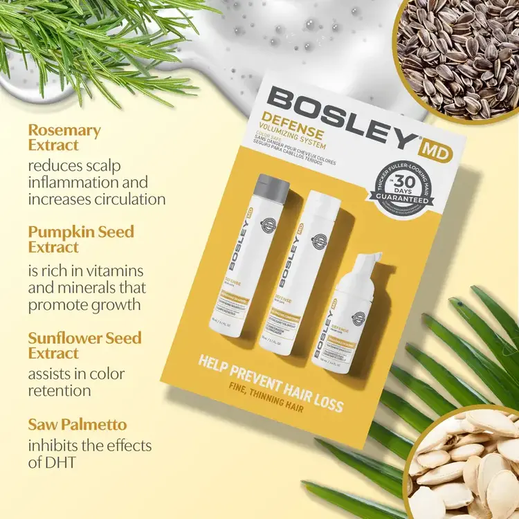 BOSLEY - DEFENSE Ensemble de Départ pour Cheveux Colorés. Système Volumisant