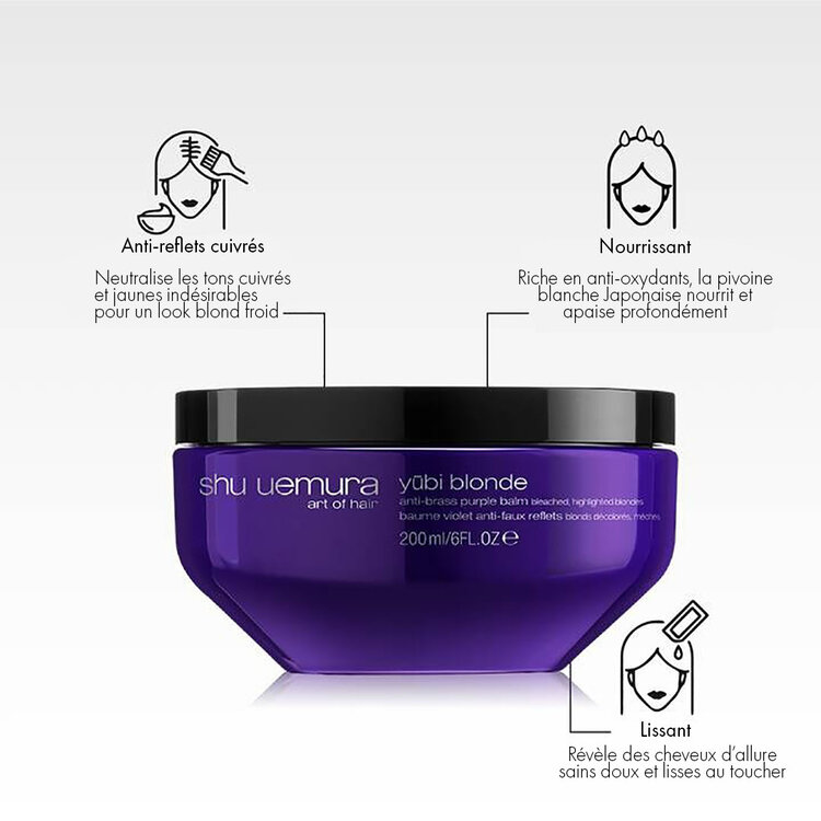 SHU UEMURA Yubi Blonde | Anti-Brass Purple Mask - Corrective Hair Balm (200ml/6 fl. oz)