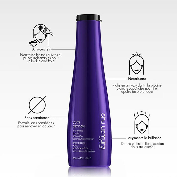 SHU UEMURA Yubi Blonde | Anti-Brass Purple Shampoo - Neutralizes Yellow Tones (300ml/10 fl. oz)