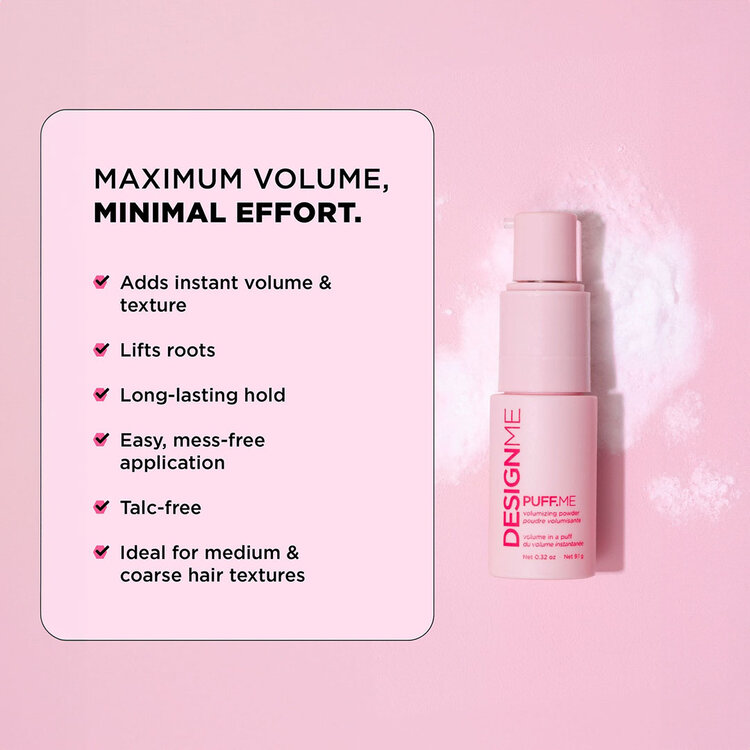 DESIGN.ME Puff.Me | Poudre Volumisante 9.1 g (0.32 oz) – Volume Instantané et Texture Légère Directement en Racines