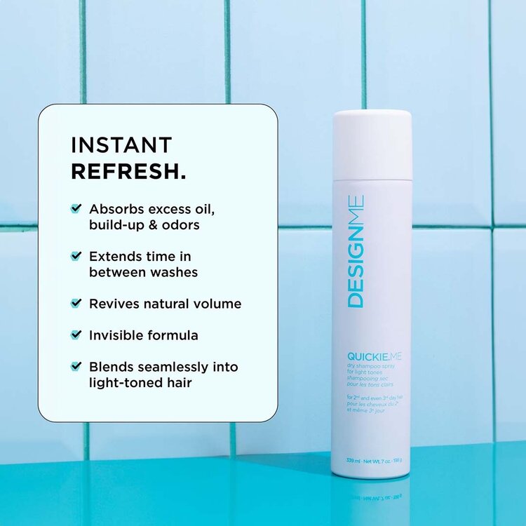 DESIGN.ME Quickie.Me | Light Tones Dry Shampoo (198 g / 7 oz) – Refreshes Roots and Absorbs Oil With a Natural, No-cast Finish