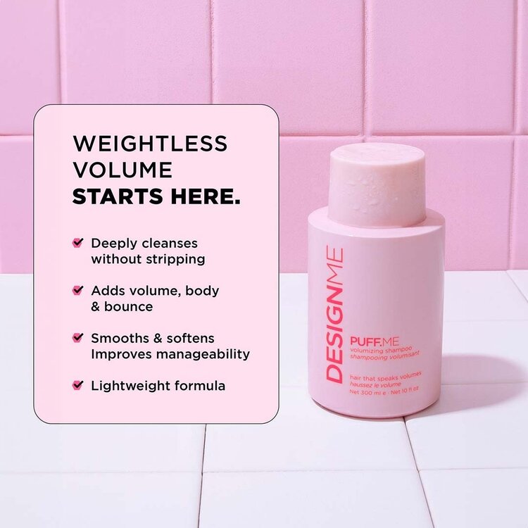 DESIGN.ME Puff.Me | Shampooing Volumisant – Nettoie en Douceur et Donne un Volume Aérien Dès la Racine