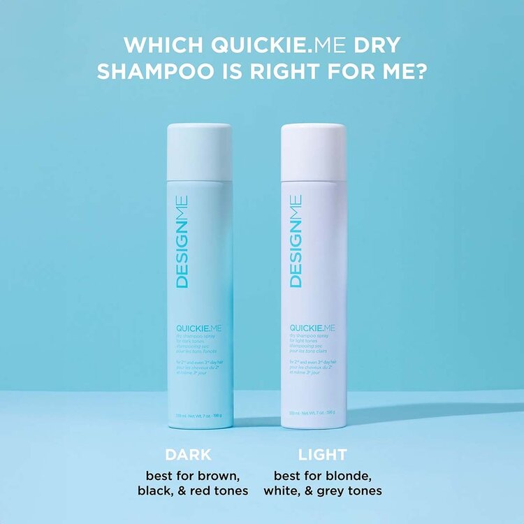 DESIGN.ME Quickie.Me | Shampooing Sec Tons Foncés – Rafraîchit les Racines et Absorbe le Sébum Sans Voile Blanc