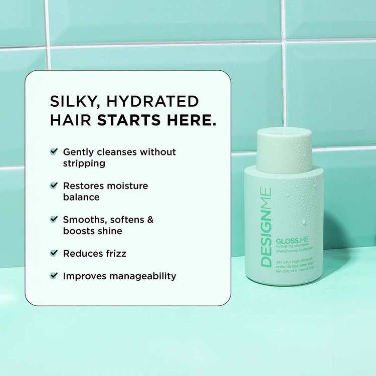 DESIGN.ME Gloss.Me | Shampooing Hydratant – Nettoie en Douceur et Redonne Brillance et Souplesse