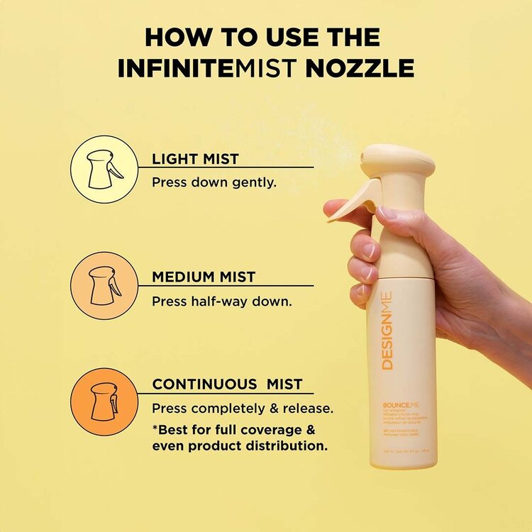 DESIGN.ME Bounce.Me | Infinite Curl Refresh Mist (250 ml / 8.5 oz) – Revives, Redefines and Hydrates Curls Between Wash Days