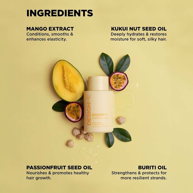 DESIGN.ME Bounce.Me | Shampooing pour Boucles – Nettoie en Douceur, Hydrate et Définit Sans Alourdir