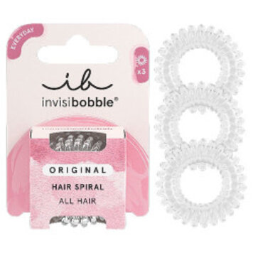 ***INVISIBOBBLE - HAIR SPIRAL | All Hair Élastiques ORIGINAL - Crystal Clear (Boîte de 3)