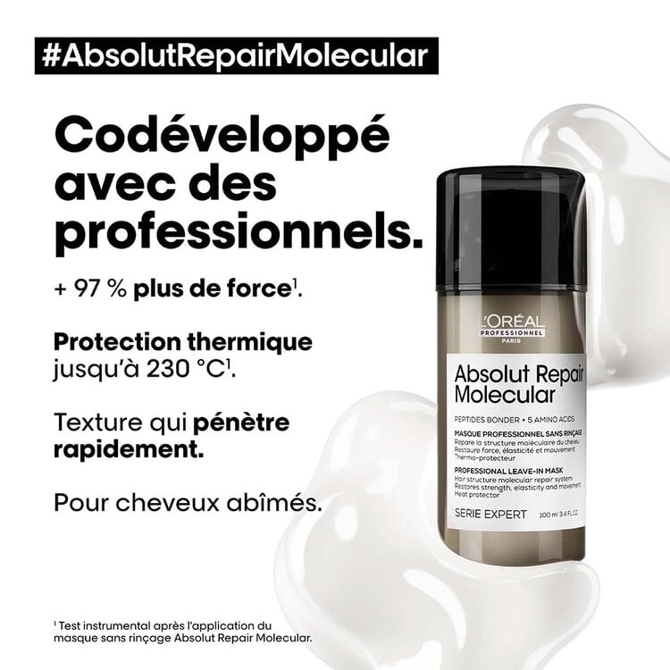 L'ORÉAL PROFESSIONNEL Serie Expert | Absolut Repair Molecular | Masque Sans Rinçage 100ml (3.4 oz)