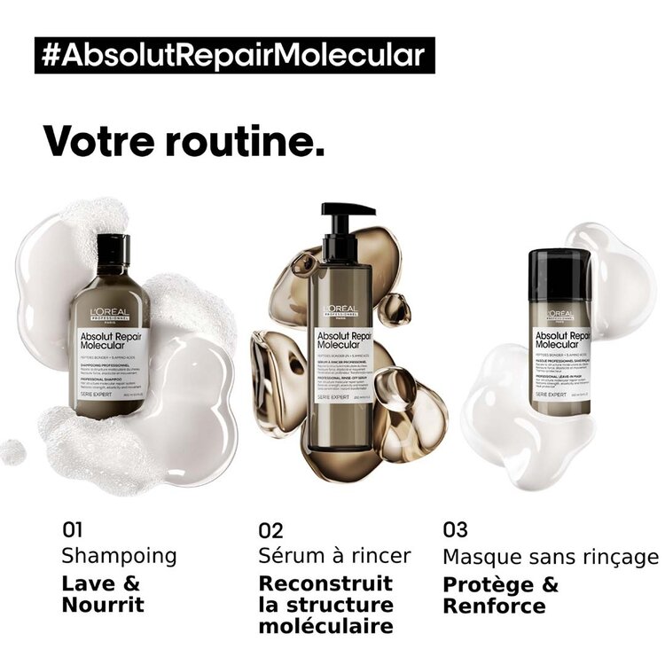 L'ORÉAL PROFESSIONNEL Serie Expert | Absolut Repair Molecular | Masque Sans Rinçage 100ml (3.4 oz)