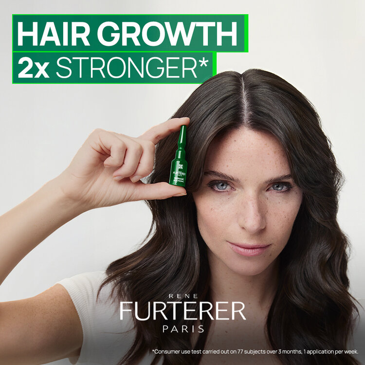 René FURTERER Paris Triphasic Reactional | Concentrated Serum Hair Tihckening 2-in-1 Density & Strength (12 Ampoules*5ml)