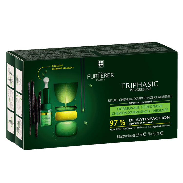 René FURTERER Paris Triphasic | Progressive | ***Serum Concentrate Ritual for Thinning Hair (8 Vials*5.5ml)