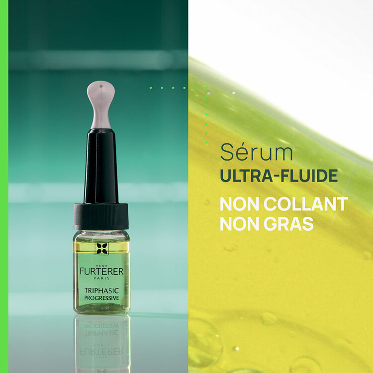 René FURTERER Paris Triphasic | Progressive | ***Rituel de Sérum Concentré pour Cheveux Clairsemés (8 Ampoules*5.5ml)