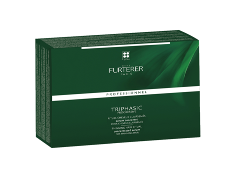 René FURTERER Paris Triphasic | Progressive | Rituel de Sérum Concentré pour Cheveux Clairsemés 16 Ampoules x 5.5ml