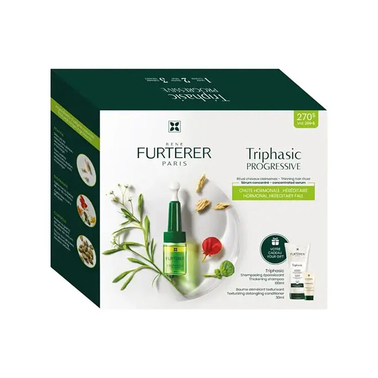 René FURTERER Paris Triphasic | Progressive | Serum Concentrate Ritual for Thinning Hair 16 Vials x 5.5 ml