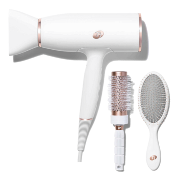 T3Micro Aireluxe | Ensemble Professionnel de Sèche-Cheveux et Brosses - Blanc & Or Rose