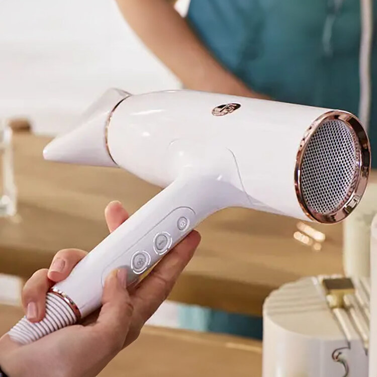 T3Micro Aireluxe | Ensemble Professionnel de Sèche-Cheveux et Brosses - Blanc & Or Rose