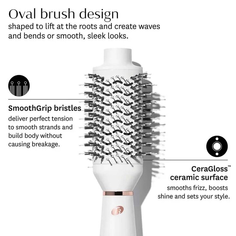 T3Micro Airebrush | Brosse de Séchage Lissante et Volumisante | Blanche