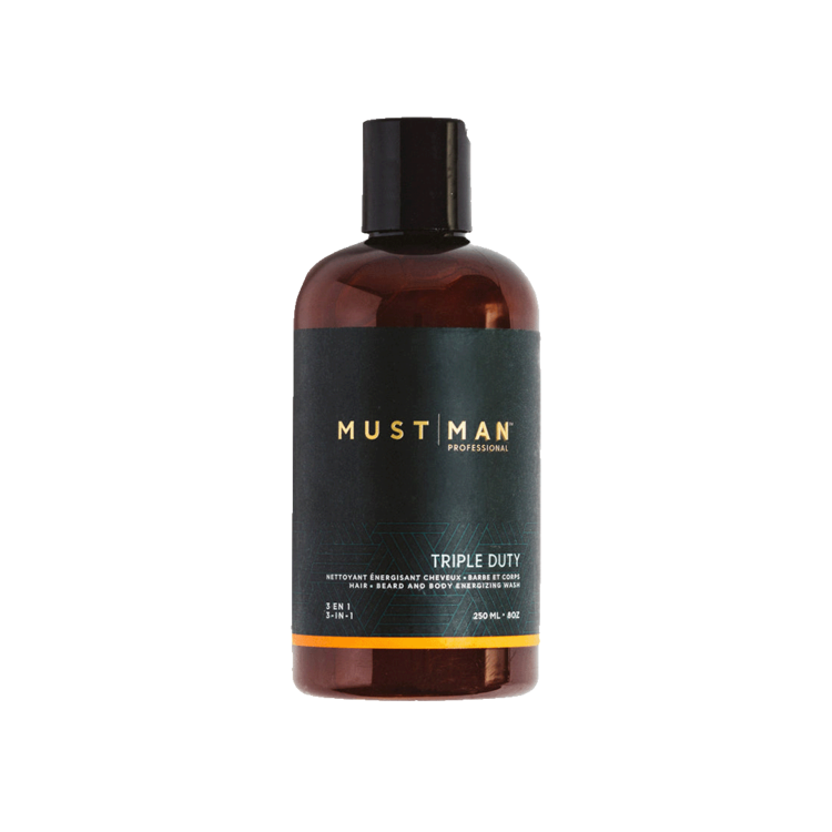 MUST | MAN Professional Triple Duty | 3-in-1 Energizing & Hydrating Wash – Hair, beard & body in one easy step