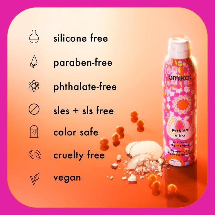 amika: Perk Up Ultra | Shampooing Sec Régulateur de Sébum – Nettoyage Express, Contrôle du Gras et Fini Propre Sans Résidu