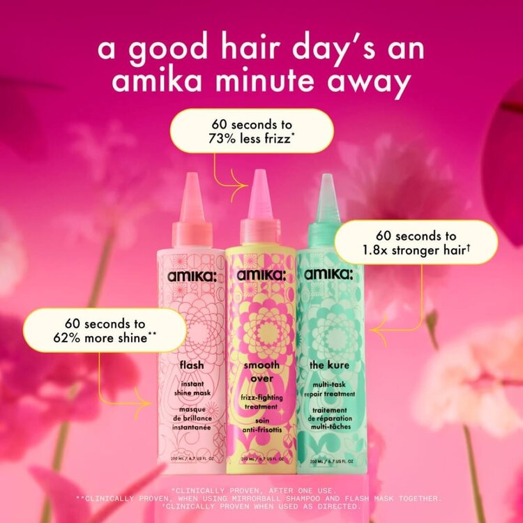 amika: Smooth Over | Anti-Frizz Treatment (200 ml) – Smooths, Hydrates and Protects For a Soft, Glossy Finish