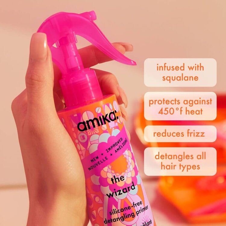 amika: The Wizard | Silicone-Free Detangling Primer – Instant Slip, Heat Protection and Frizz-Smoothing