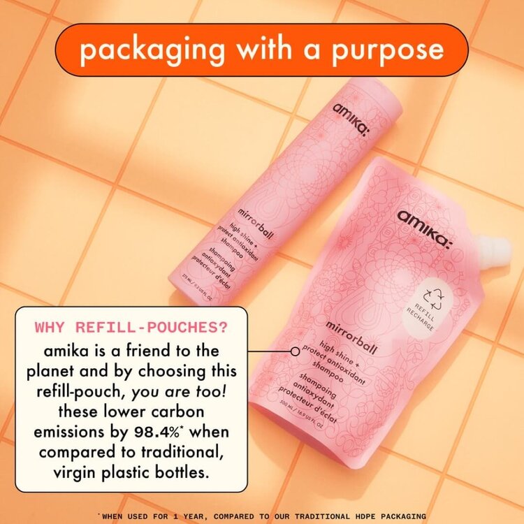 amika: Mirrorball | Antioxidant Shine-Protect Shampoo – Gently Cleanses, Protects Color and Boosts Shine