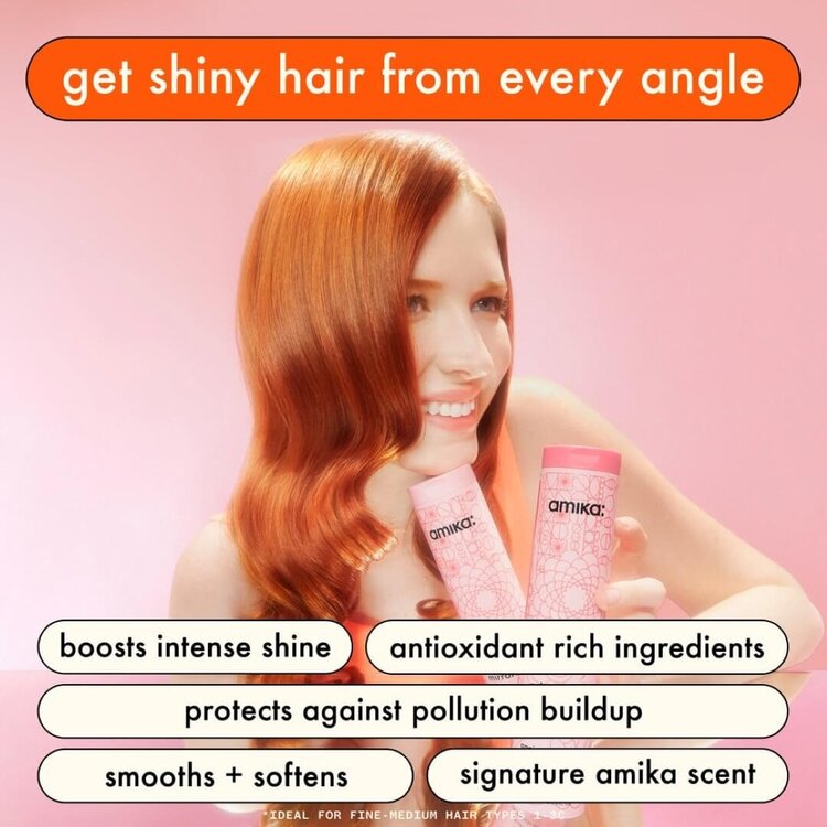 amika: Mirrorball | Antioxidant Shine-Protect Conditioner – Detangles, Smooths and Helps Preserve Color Brilliance