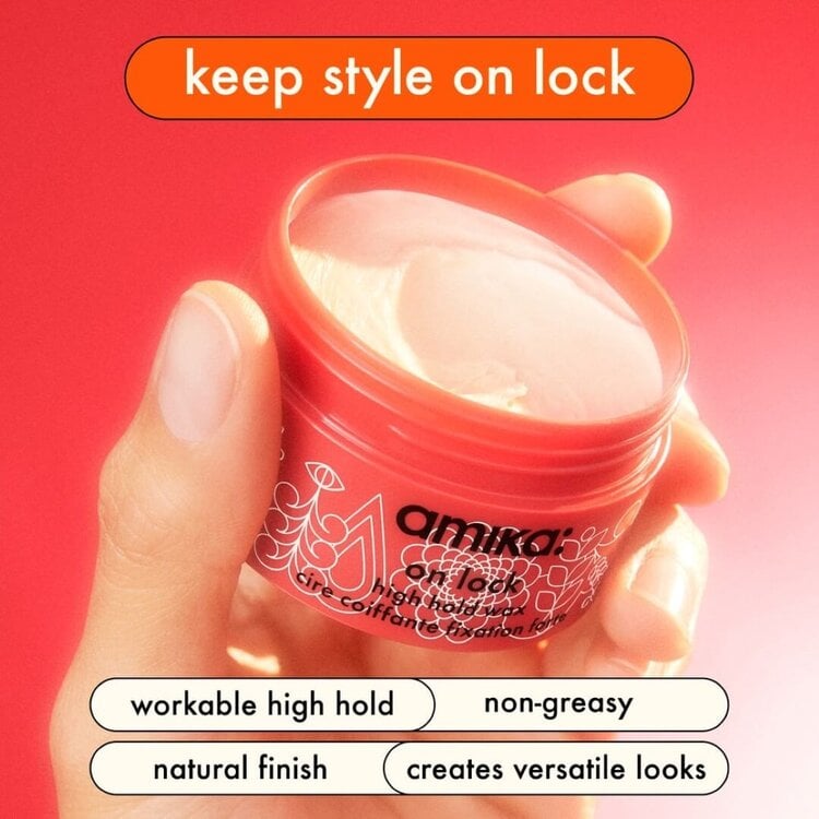 amika: On Lock | Cire Coiffante Fixation Forte (50 ml) – Tenue Puissante, Définition Nette et Fini Propre Sans Effet Gras