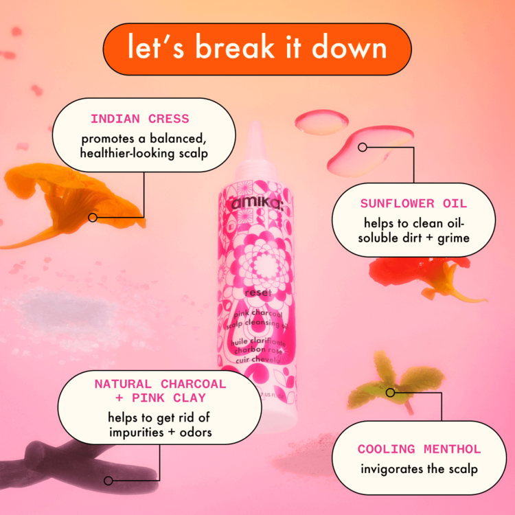 amika: Reset | Huile Clarifiante Charbon Rose Cuir Chevelu 200