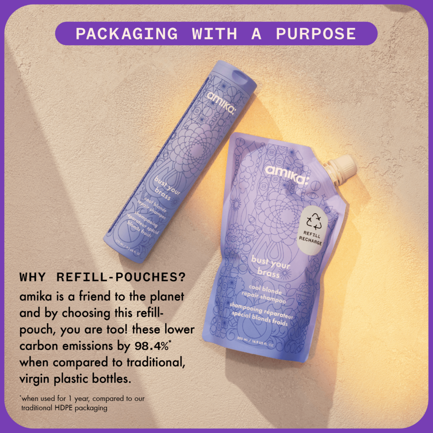 Amika Bust Your Brass Repairing Shampoo for Cool Blondes