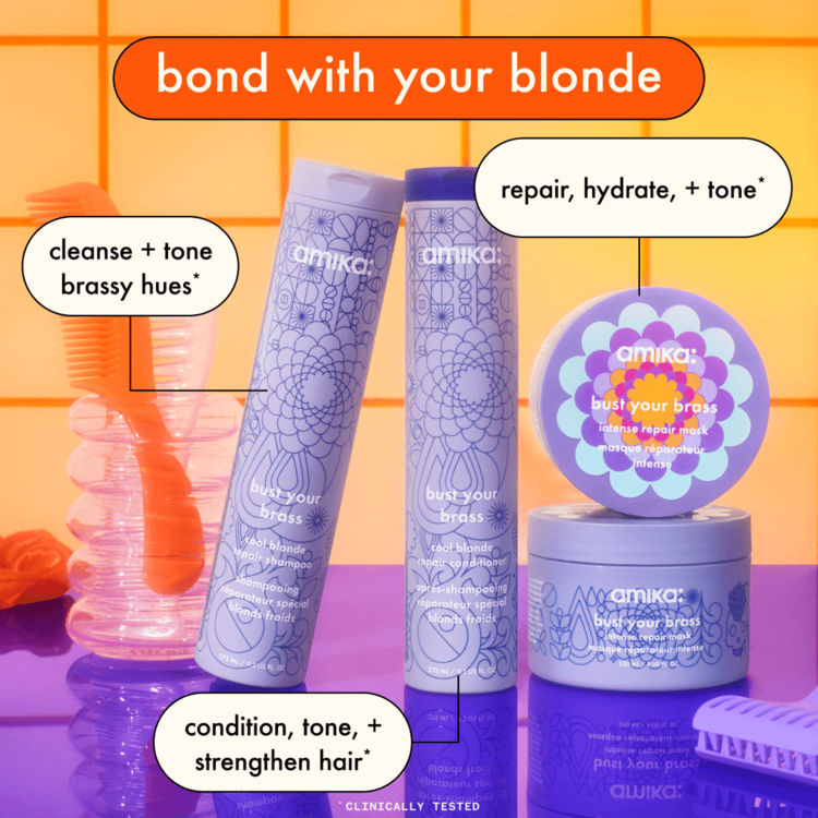 amika: amika | Bust Your Brass | Cool-Blonde Repair Shampoo