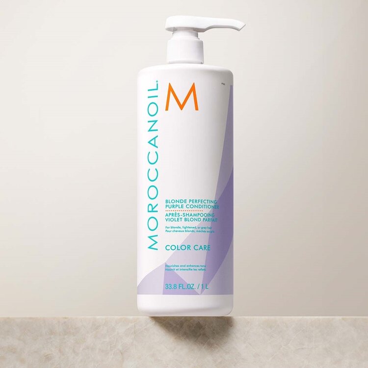 MOROCCANOIL Color Care | Après-Shampooing Violet Blond Parfait – Soin violet anti-jaune pour blond froid
