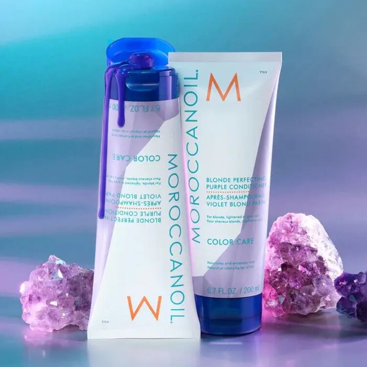 MOROCCANOIL Color Care | Après-Shampooing Violet Blond Parfait – Soin violet anti-jaune pour blond froid