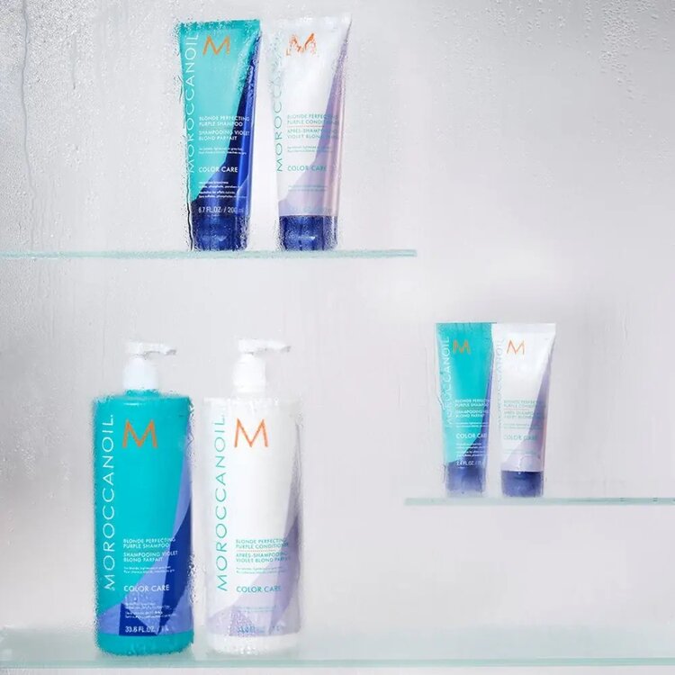 MOROCCANOIL Color Care | Après-Shampooing Violet Blond Parfait – Soin violet anti-jaune pour blond froid