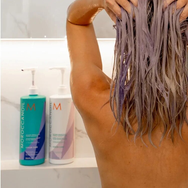 MOROCCANOIL Color Care | Après-Shampooing Violet Blond Parfait – Soin violet anti-jaune pour blond froid
