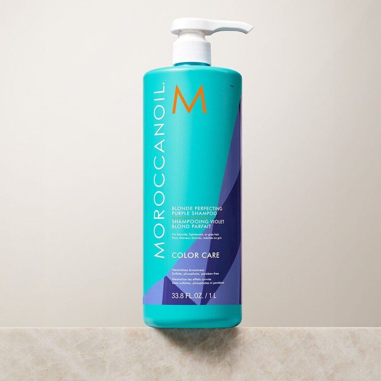 MOROCCANOIL Color Care | Blonde Perfecting Purple Shampoo – Neutralizes yellow tones & boosts brightness