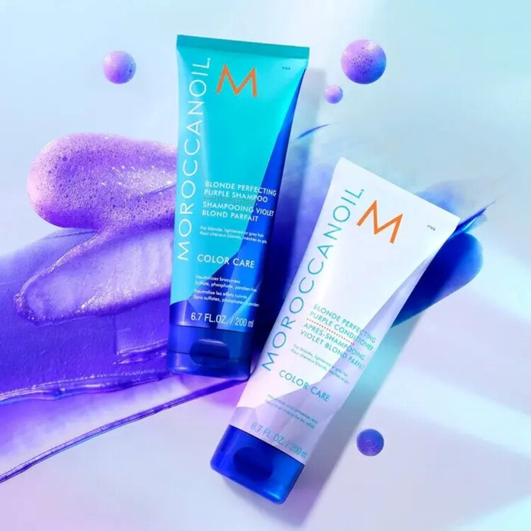 MOROCCANOIL Color Care | Blonde Perfecting Purple Shampoo – Neutralizes yellow tones & boosts brightness